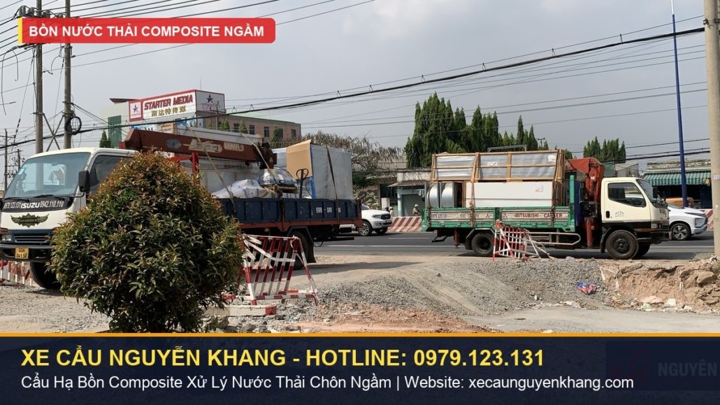 Dịch vụ xe cẩu chở bồn hóa chất, máy ép bùn & máy phát điện từ TPHCM về Tiền Giang, Bến Tre (ĐBSCL)