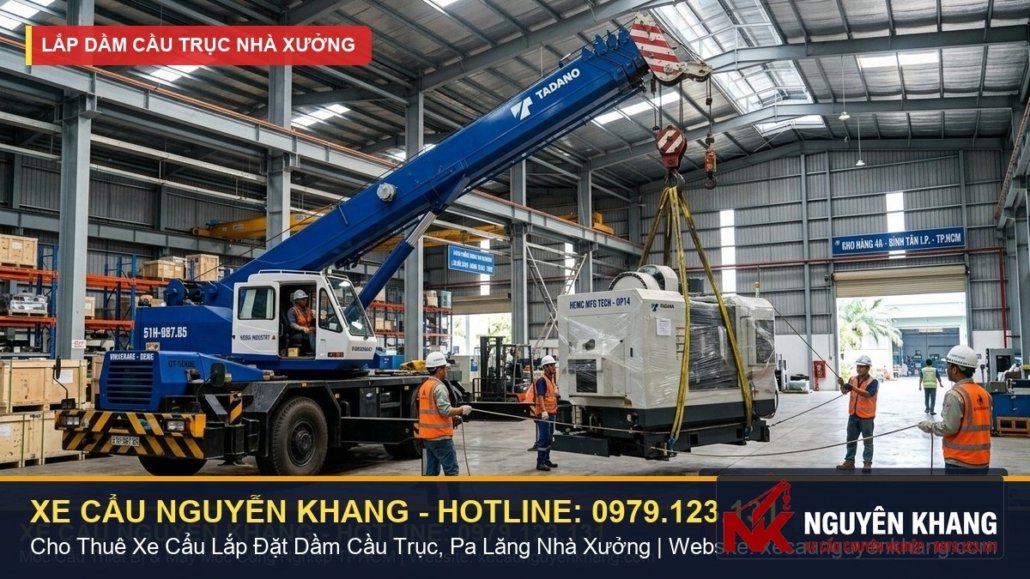 Dịch vụ xe cẩu lắp đặt máy biến áp giàn treo & trạm biến áp Kiosk hạ thế TPHCM