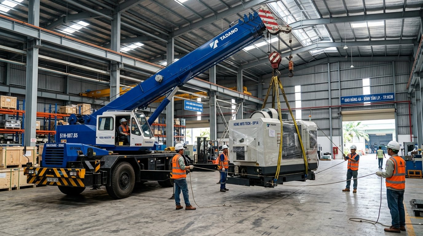Móc cẩu thiết bị di dời máy móc công nghiệp tại TPHCM