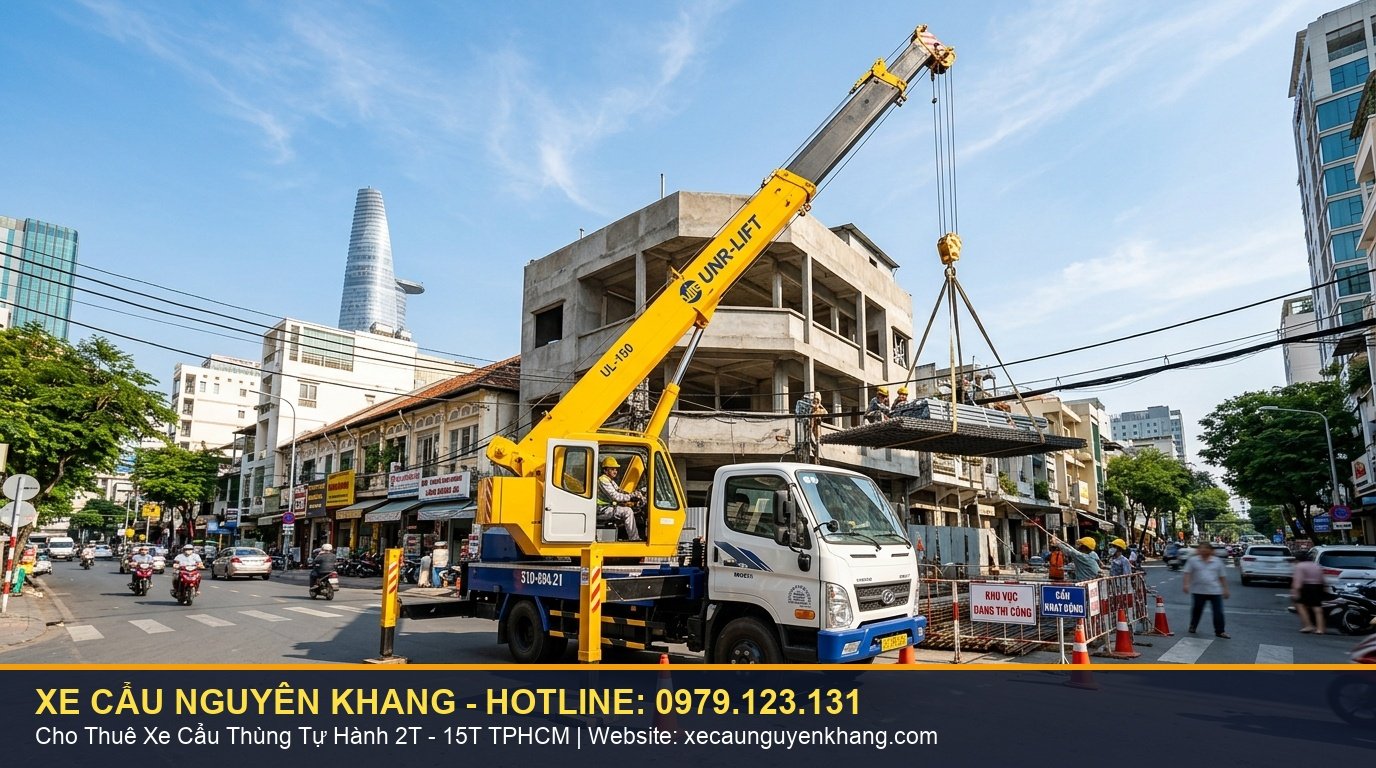 Dịch vụ cho thuê xe cẩu thùng tự hành Nguyên Khang TPHCM
