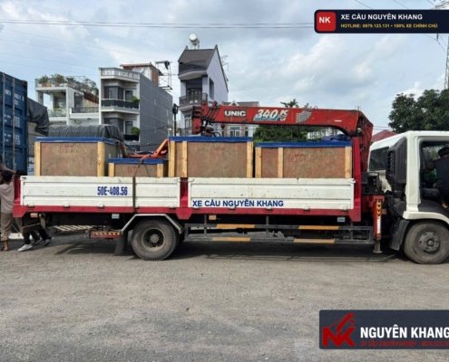 Dịch Vụ Cẩu Két Sắt Tiệm Vàng, Két Bạc Ngân Hàng Nặng 500kg – 3 Tấn Lên Lầu TPHCM